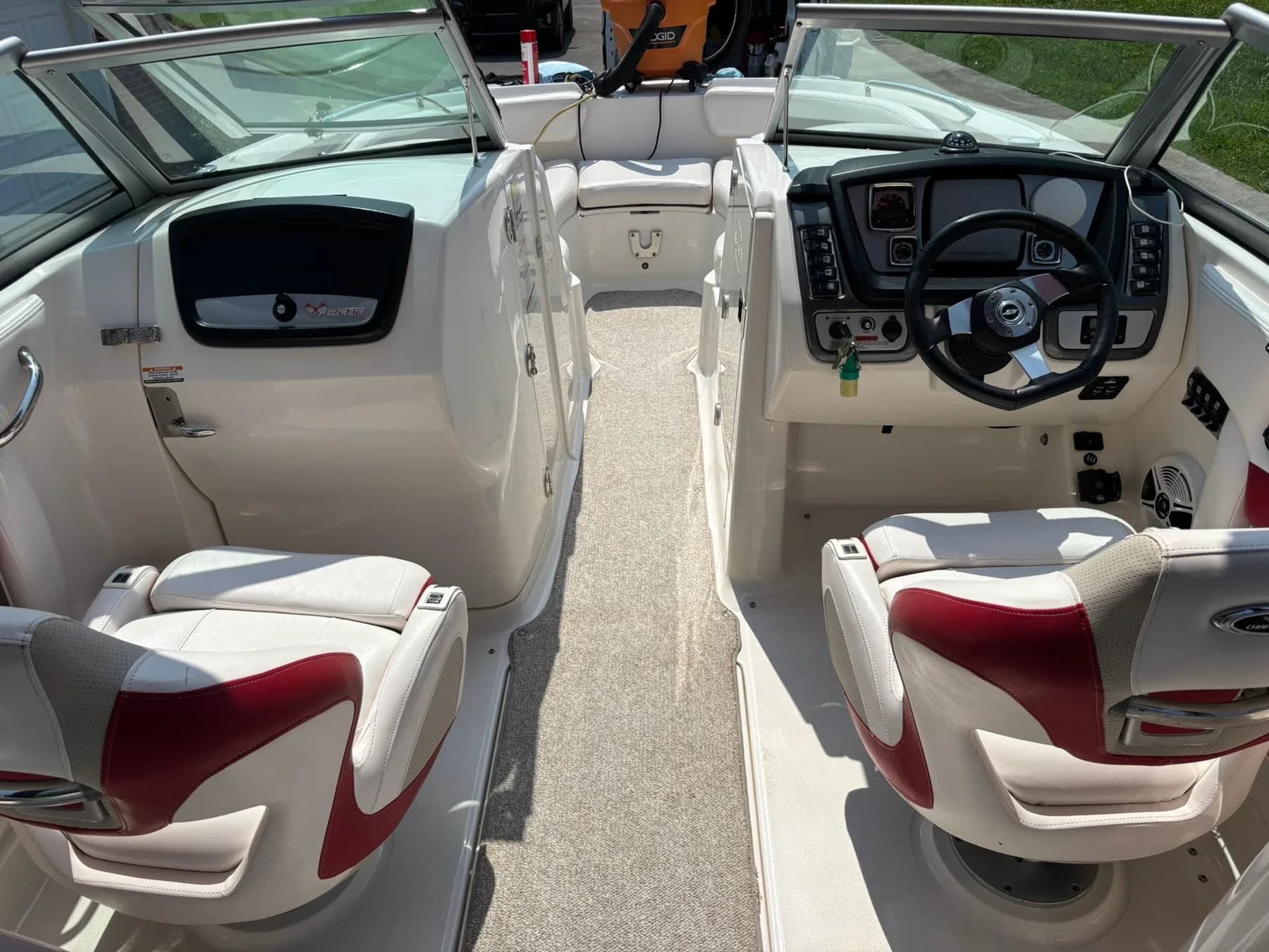Clean boat cockpit and seating